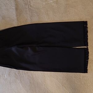 Clio Size 4 Side Zip Black Pants With Black & Royal Blue Beaded Bottom